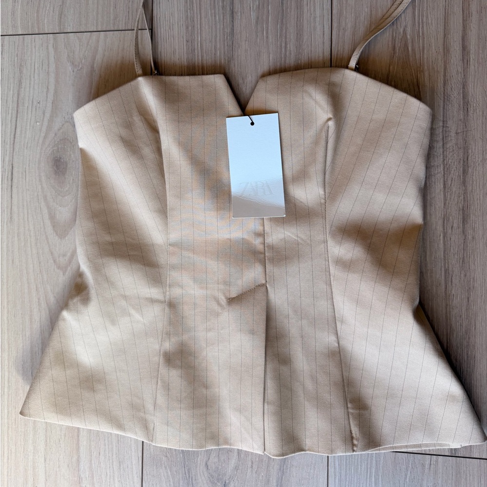 Zara Cream Pinstripe Tank